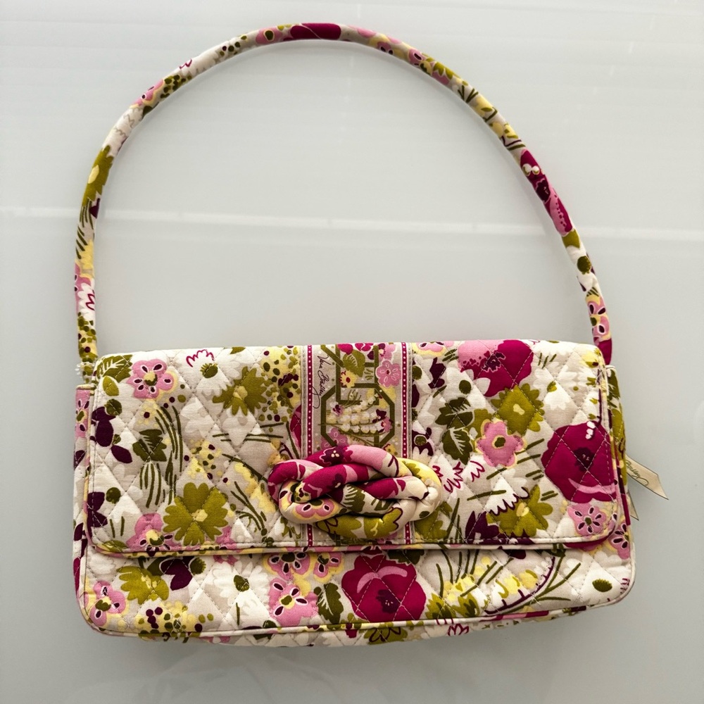 VERA BRADLEY Knot Just A Clutch Quilted Purse Shoulder Bag Make Me Blush